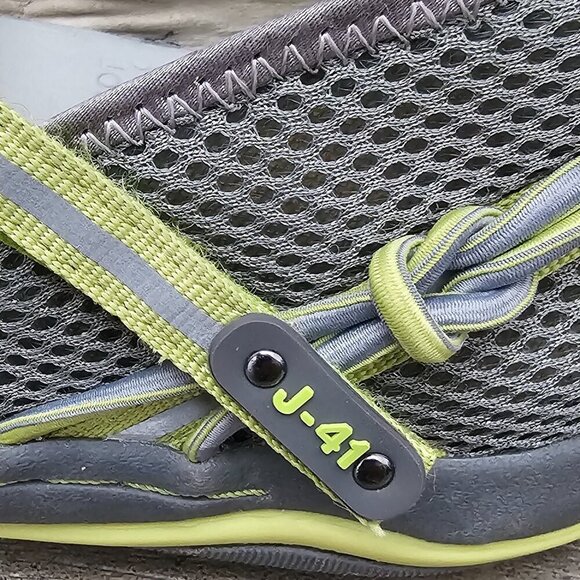 🔥J-41 Women's Misty Adventure Flat Grey/Pistachio Mary Jane Mesh Athletic Shoe - Picture 6 of 10